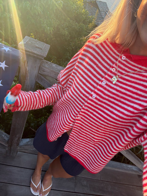 Coco Cutie Cardigan // Red Stripe *RESTOCKED*